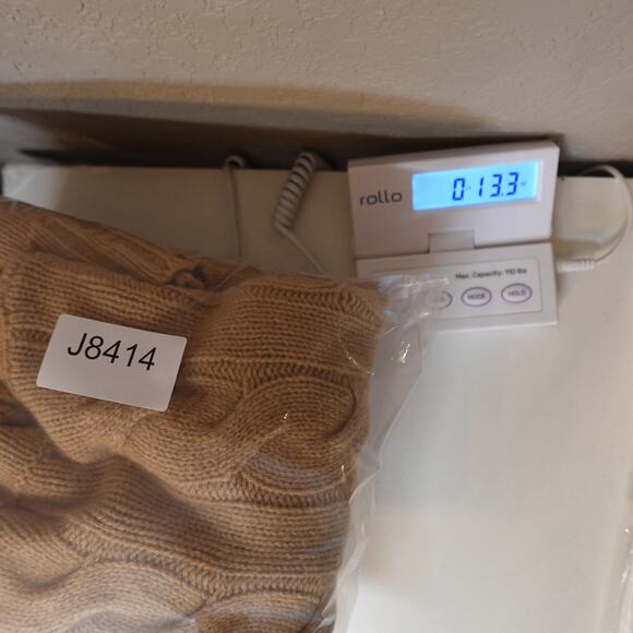 Ralph Lauren Sweater Womens Medium Cable Knit Fisherman Crew Neck Cashmere Wool - Picture 9 of 9